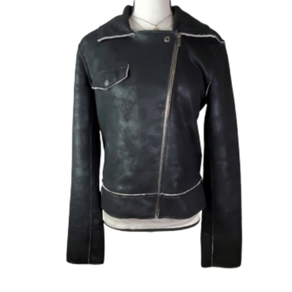 Splendid Jackets & Blazers - SPLENDID ASYMMETRICAL ZIP UP BLACK BIKER JACKET